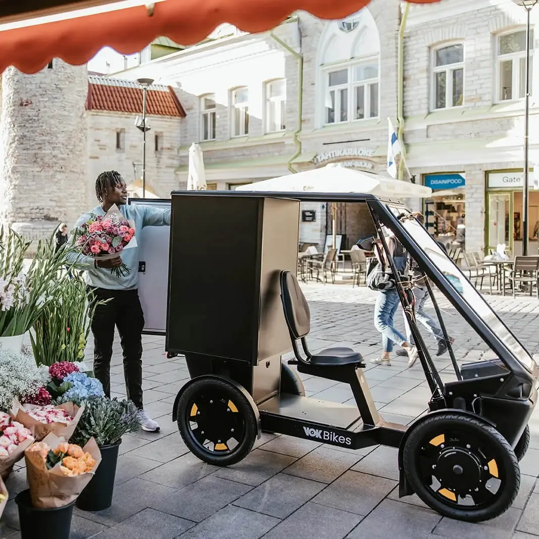 A vok bike in the street